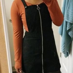 Black overall dress